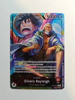 🧭One Piece Card Game Silvers Rayleigh Leader OP12-001 Alt Art Foil 5000 Power🏴 - Image 1