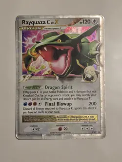 2009 Pokemon TCG Rayquaza C LV.X Holo Promo Card Diamond and Pearl --HP/Damaged - Image 1