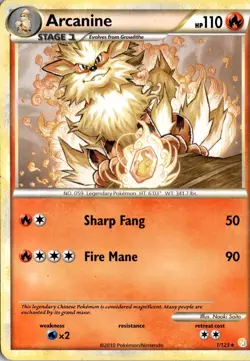 Arcanine 1/123 HeartGold & SoulSilver 001/123 Deck Exclusives Pokemon Card TCG - Image 1