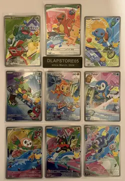 Pokemon 2026 First Partner Illustration Collection Series 1 Promo Set (9 Cards) - Image 1