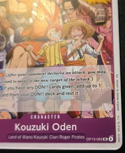 Kouzuki Oden OP13-063 Uncommon Carrying On His Will One Piece Card Game - Image 5
