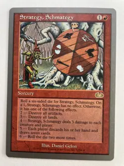 Magic The Gathering Unglued Strategy, Schmatagy LP Red Sorcery Dice Card - NM - Image 1