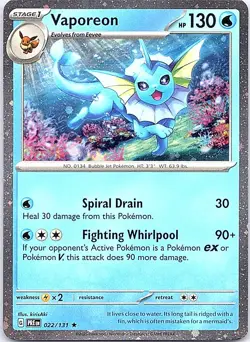 Vaporeon - (Cosmos Holo) Holo Rare Miscellaneous Cards & Products 022/131 NM - Image 1