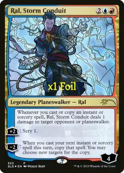 MTG Foil Stained-Glass Sectret Lair Series SLD Ral, Storm Conduit NM - Image 1