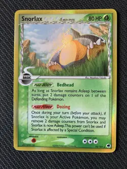 Pokemon EX Dragon Frontiers Snorlax Holo Card 10/101 Rare - Image 1