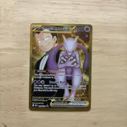 Pokemon TCG Team Rockets Mewtwo EX 240/182 Destined Rivals Hyper Rare Gold NM - Image 1