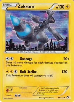 Zekrom (051/113) Rare Legendary Treasures NM Pokemon TCG - Image 1