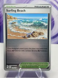 Surfing Beach 129/132 Uncommon Mega Evolution Pokemon Reverse Holo Near Mint NM - Image 1