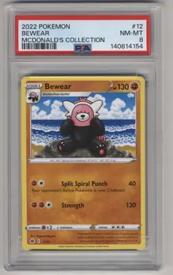 Pokemon PSA 8 Bewear 12/15 2022 McDonald's Promo Free Shipping! - Image 1