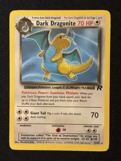 Pokemon TCG Dark Dragonite 22/82 Team Rocket Rare Regular 70 HP Stage 2 English - Image 1