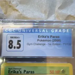CGC 8.5 Erika's Paras 1st Edition 71/132 Gym Challenge 2000 Pokemon TCG - Image 3