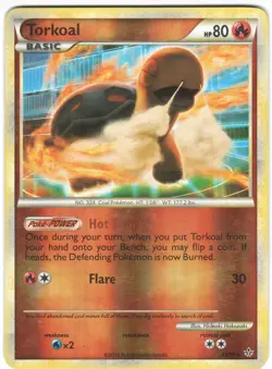 Torkoal 25/95 R HGSS Unleashed Pokemon Reverse Holo HP - Image 1