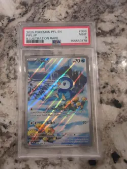 Pokemon 2025 Piplup 098/094 IR Phantasmal Flames PSA 9 - Image 1