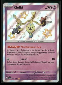 Klefki 159/091 Shiny Rare Paldean Fates Pokemon NM/M - Image 1