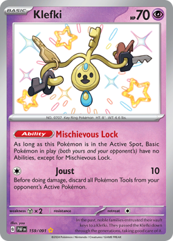 Klefki 159/091 Shiny Rare Paldean Fates Pokemon NM/M - Image 4