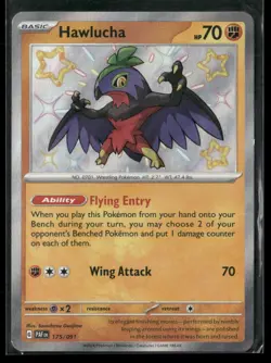Hawlucha 175/091 Shiny Rare Paldean Fates Pokemon NM/M - Image 1