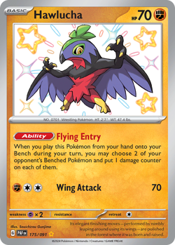 Hawlucha 175/091 Shiny Rare Paldean Fates Pokemon NM/M - Image 4