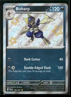 Bisharp 186/091 Shiny Rare Paldean Fates Pokemon NM/M - Image 1