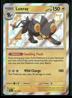 Luxray 137/091 Shiny Rare Paldean Fates Pokemon NM/M - Image 1