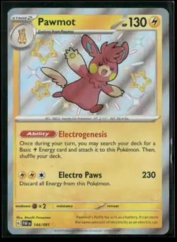 Pawmot 144/091 Shiny Rare Paldean Fates Pokemon NM/M - Image 1