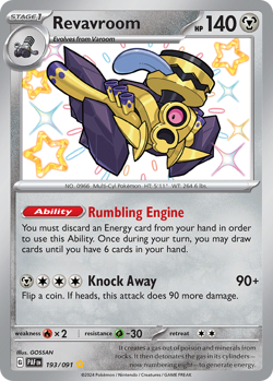 Revavroom 193/091 Shiny Rare Paldean Fates Pokemon NM/M - Image 4