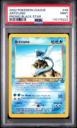 2002 POKEMON LEAGUE PROMO BLACK STAR #48 ARTICUNO PSA 9 - Image 1