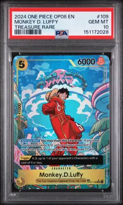 2024 ONE PIECE MONKEY D. LUFFY TREASURE RARE (TR) OP08 TWO LEGENDS PSA 10 - Image 1