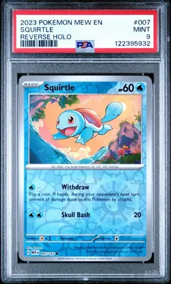 2023 POKEMON MEW EN-151 #007 SQUIRTLE REVERSE HOLO | PSA 9 | - Image 1