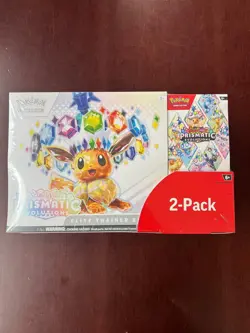 Pokemon Scarlet & Violet Prismatic Evolutions ETB & Booster Bundle Costco 2-Pack - Image 1