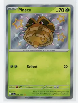 Pokemon TCG - Pineco 99/91 - Paldean Fates - Baby Shiny Holo - Image 1
