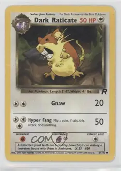 Dark Raticate Pokemon Team Rocket #51 2000 - Image 1