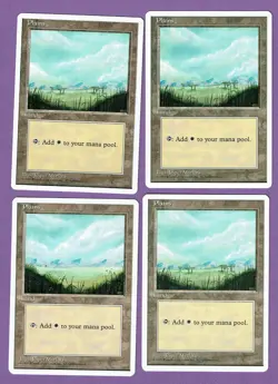 MTG Magic the Gathering 4x (NM) PLAINS Lands 4th Edition Wizards of the Coast - Image 1