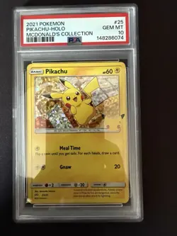 2021 POKEMON PIKACHU HOLO MCDONALDS 25TH ANNIVERSARY CARD PSA 10 - Image 1