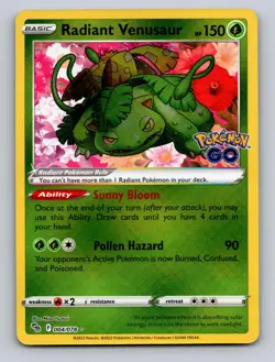 RADIANT VENUSAUR 004/078 RADIANT RARE POKEMON GO POKEMON NM - Image 1