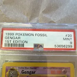 Pokemon TCG 1999 Fossil Gengar 1st Edition #20 Rare English PSA 9 - Image 3