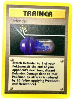 Defender 80/102 Uncommon Base Set Unlimited Pokemon Moderately Played - Image 1