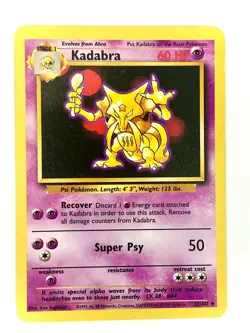 Kadabra 32/102 Uncommon Base Set Unlimited Pokemon MP - Image 1
