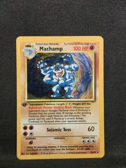 Vintage Pokemon TCG - Base Set - Machamp 8/102 1st Edition Holo: LP - Image 1
