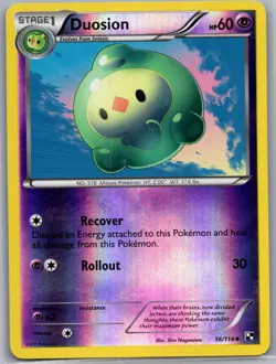 Duosion 56/114 Reverse Holo Black and White - Pokemon Card - NM - Image 1
