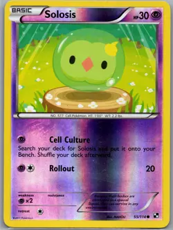 Solosis 55/114 Reverse Holo Black and White - Pokemon Card - NM - Image 1