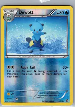 Dewott 30/114 Reverse Holo Black and White - Pokemon Card - NM - Image 1