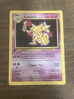 Pokemon Kadabra 1st Edition Uncommon Card Base Set 32/102 - Image 1