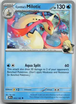 Cynthia's Milotic 053/182 Uncommon Destined Rivals Pokemon Near Mint - Image 1