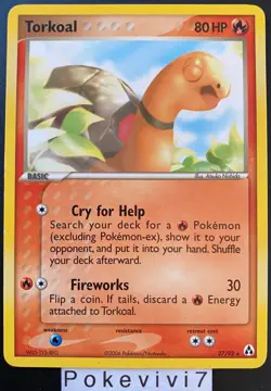 Carte Pokemon TORKOAL 27/92 Rare Bloc EX Legend Maker ENGLISH - Image 1