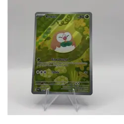 Pokemon Rowlet 090/088 POR Holo Illustration Rare Basic 80 HP English Card - Image 1