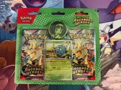 Pokemon TCG Mega Evolution Ascended Heroes Erika 2-Pack Booster w/ Promo Coin - Image 1
