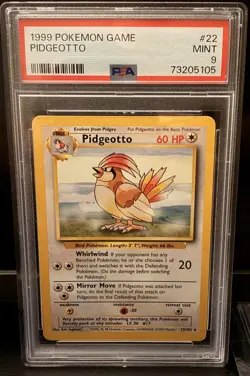 Pokemon Pidgeotto Base Set Rare PSA 9 22/102 Ken Sugimori 1999 English - Image 1