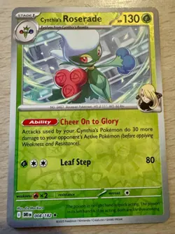 Pokemon TCG Cynthia's Roserade 008/182 Destined Rivals Reverse Holo Rare Card - Image 1