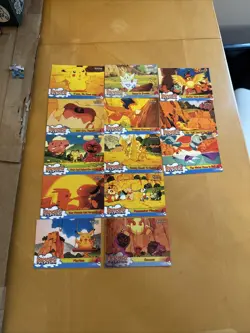 1999 Topps Pokemon Pikachus Vacation Movie Animation Edition 13 Card Lot. 2 foil - Image 1