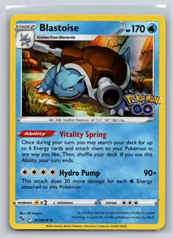 Blastoise Holo Rare Pokemon GO 017/078 NM - Image 1